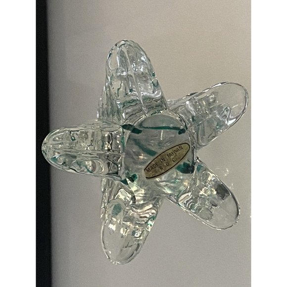 Vintage ROC Clear Crystal Green Ribbon Christmas Tree or Paperweight 4.5" Taiwan - Picture 4 of 16